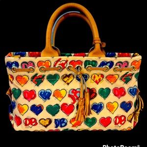 Dooney and Bourke Scribble Hearts satchel